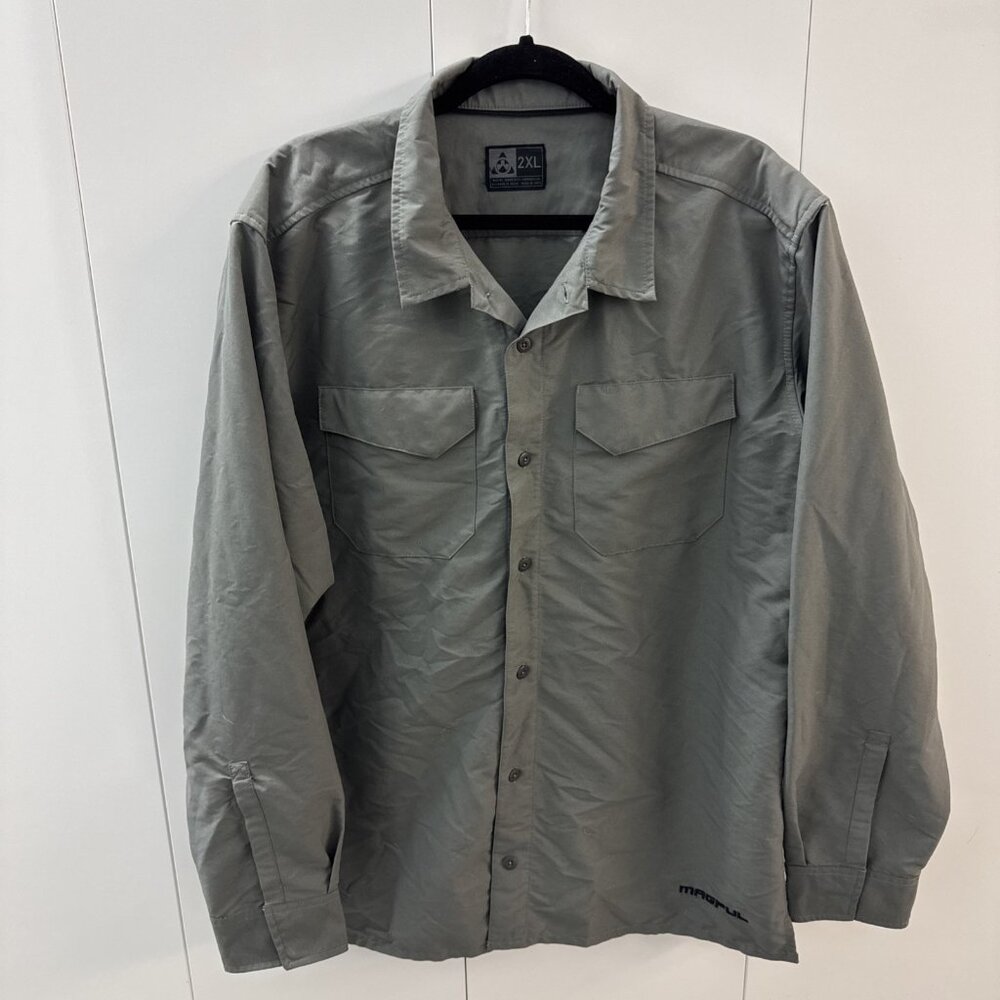 Magpul Industries‎ Snap Flap Pocket Long Sleeve Shirt Men 2XL Gray Excellent